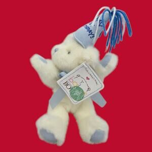 Vintage NEW Baby Boyds First Birthday Boy Plush Jointed Posable Bear (1988-2003)